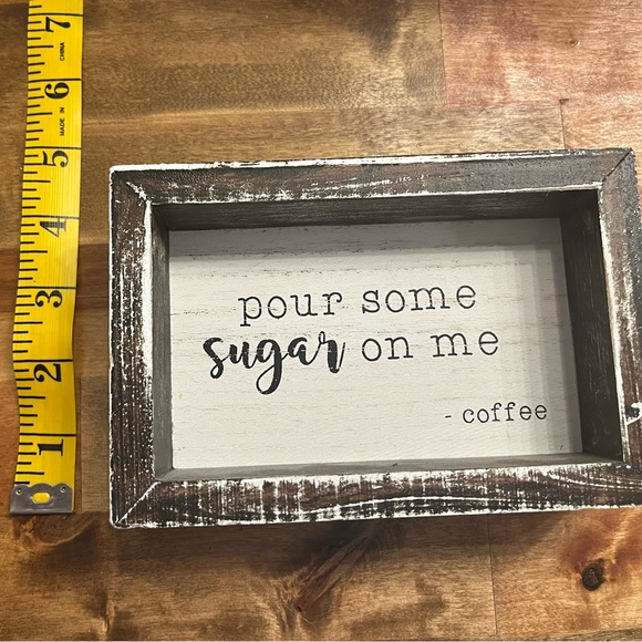 Rustic Brown and White Wooden Coffee Bar Sign - Picture 3 of 5